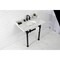 Kingston Brass 36 Carrara Marble Console Sink with Stainless Steel Legs, Marble WhiteMatte Black LMS36MOQ0 - alternate 4